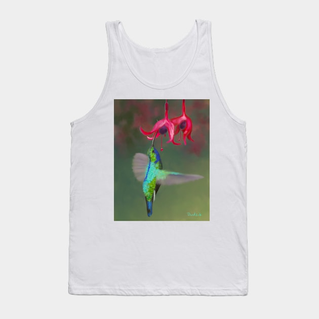 Hummingbird Feeding Time Tank Top by Dudzik Art